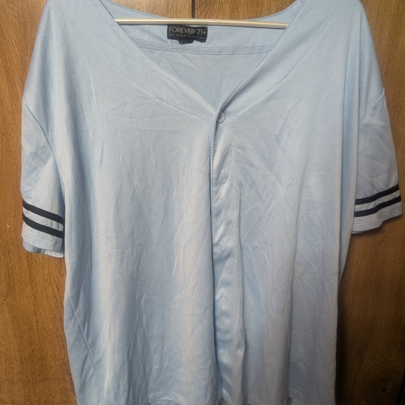 Forever 21 Tops - Forever 21 Sky Blue Plus Size Blouse